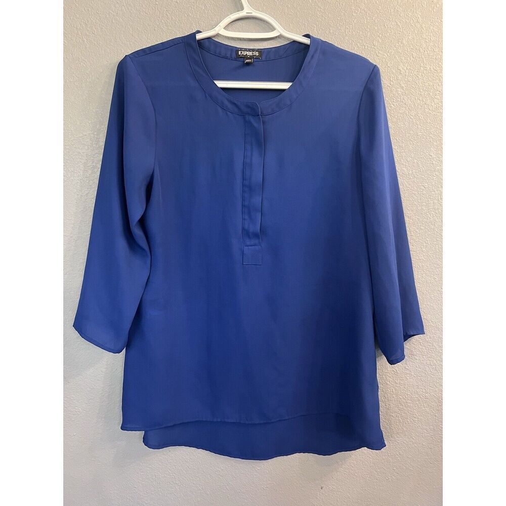 Express Blue Flowy Blouse Small